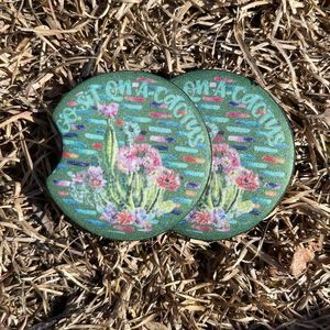 Go Sit On A Cactus Car Coaster Set | Car Accessories